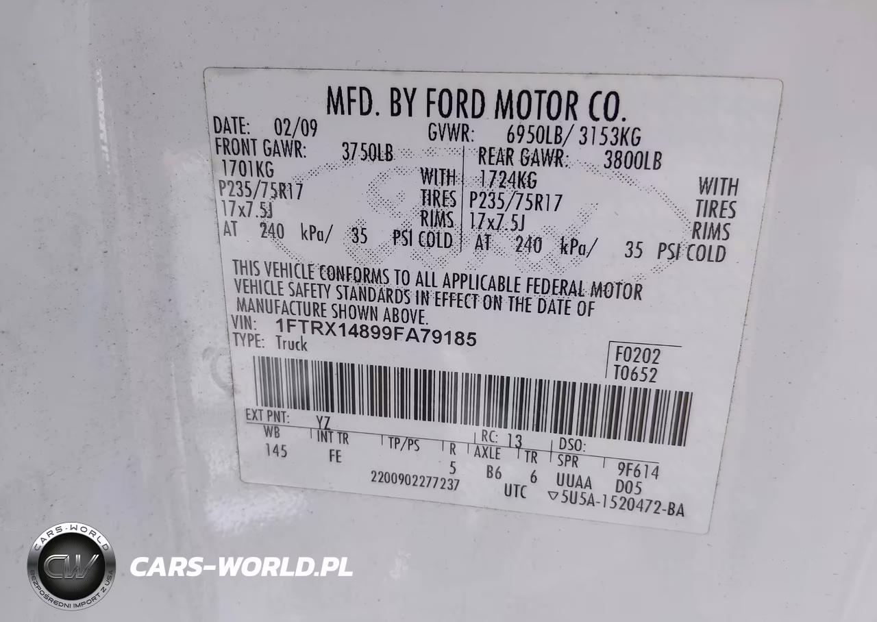 2009 Ford F-150 Stx-Xl-Xlt VIN:1FTRX14899FA79185 - 9