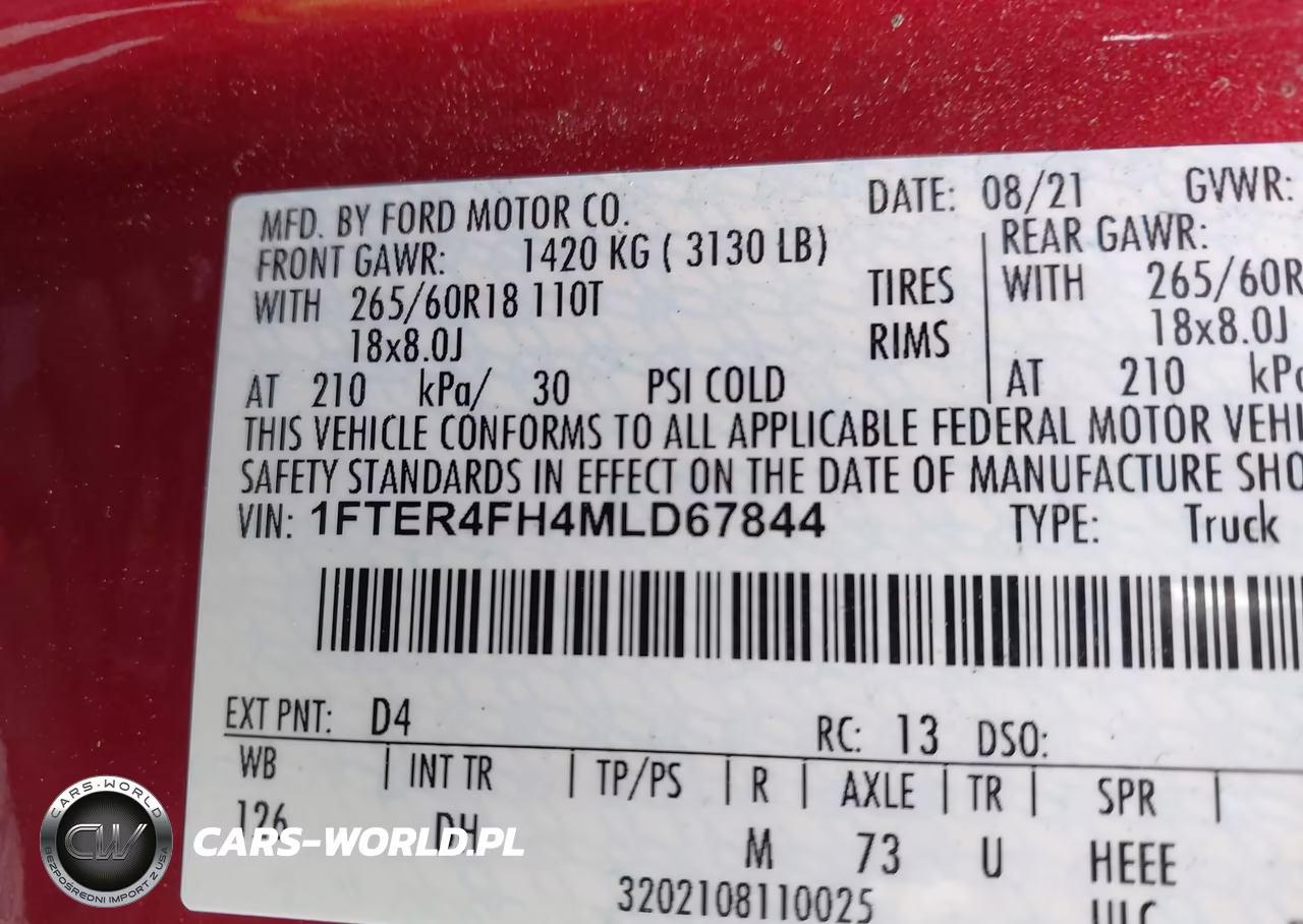 2021 Ford Ranger Lariat VIN:1FTER4FH4MLD67844 - 9