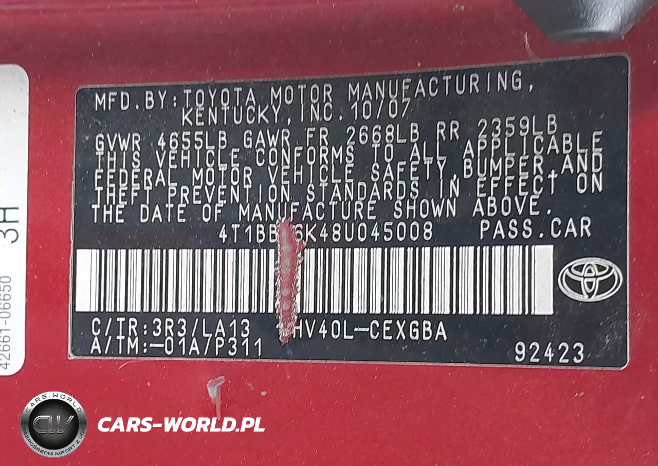 2008 Toyota Camry Hybrid VIN:4T1BB46K48U045008 - 9