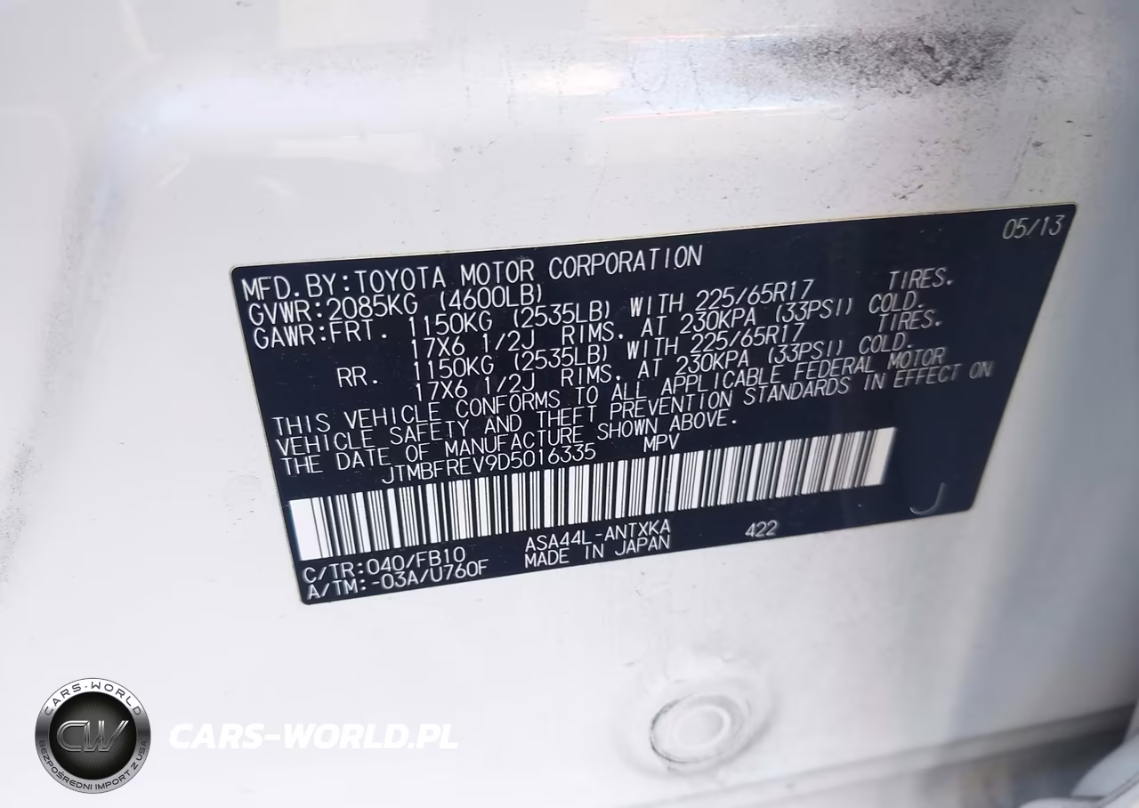 2013 Toyota Rav4 Le VIN:JTMBFREV9D5016335 - 9