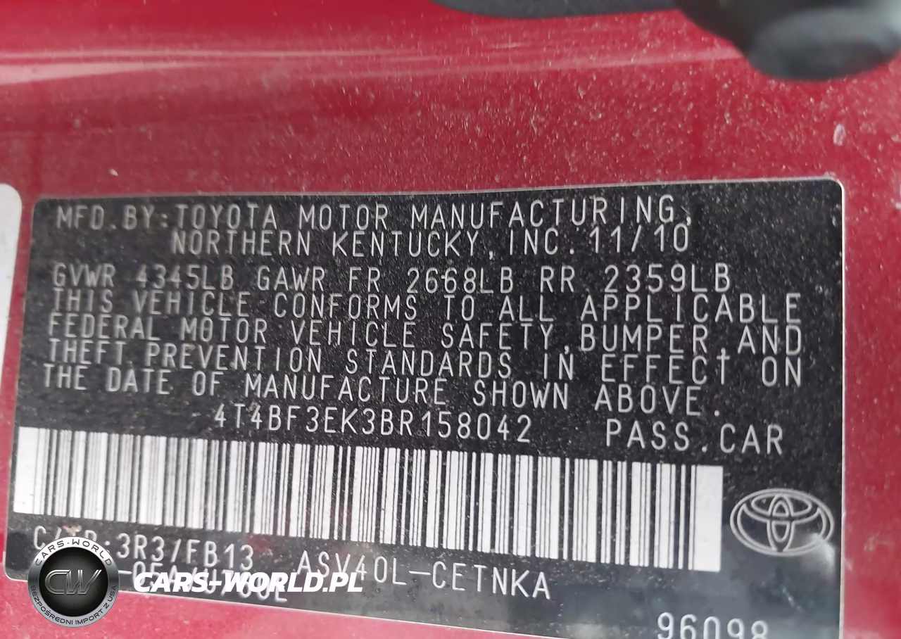 2011 Toyota Camry Le VIN:4T4BF3EK3BR158042 - 9