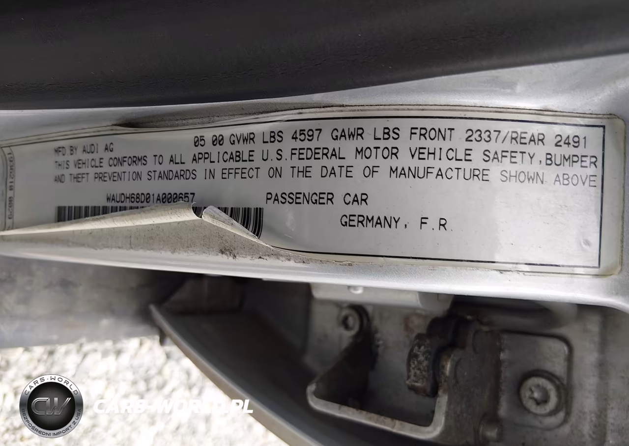 2001 Audi A4 2.8 VIN:WAUDH68D01A000657 - 9
