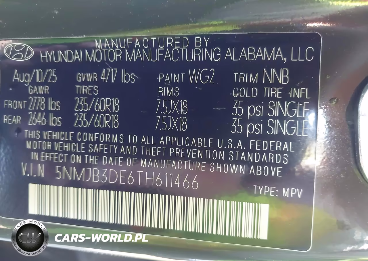 2026 Hyundai Tucson Sel VIN:5NMJB3DE6TH611466 - 9