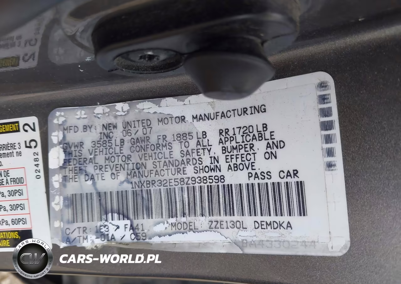 2008 Toyota Corolla Ce VIN:1NXBR32E58Z938598 - 9