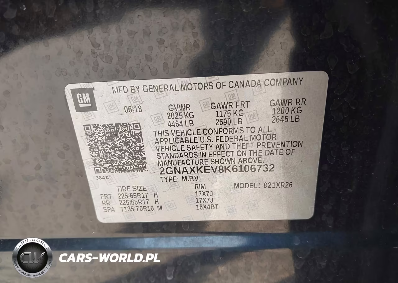 2019 Chevrolet Equinox Lt VIN:2GNAXKEV8K6106732 - 9