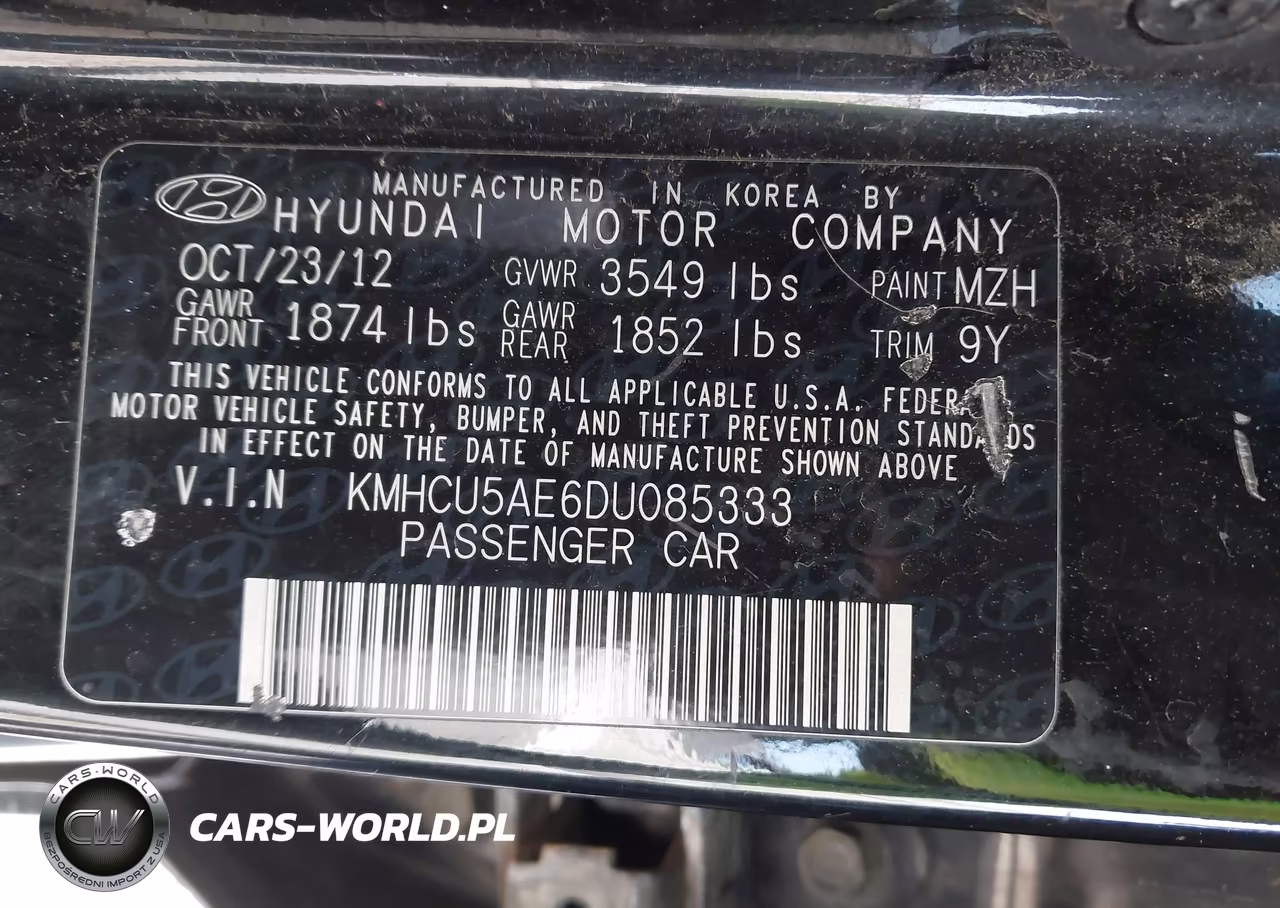 2013 Hyundai Accent Se VIN:KMHCU5AE6DU085333 - 9