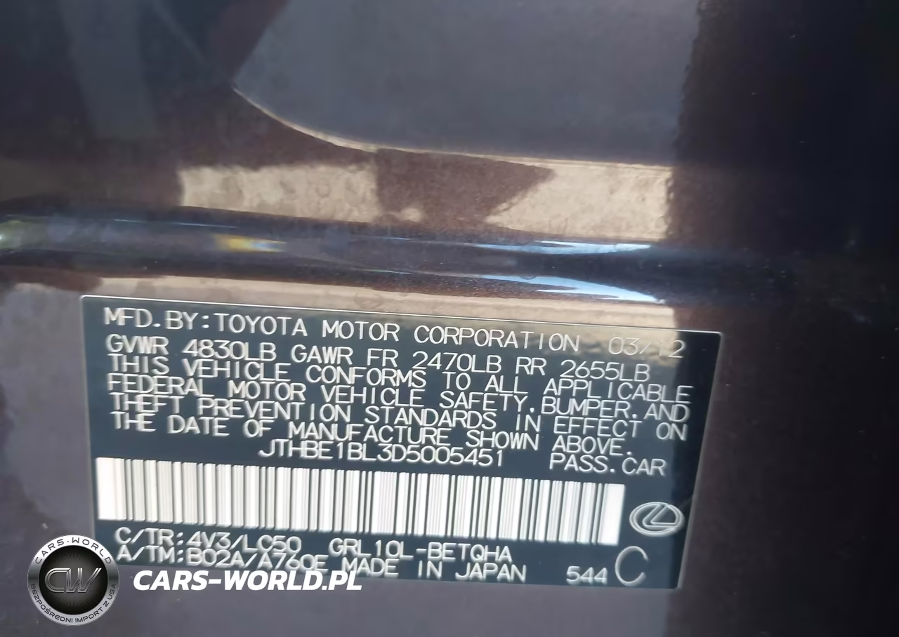 2013 Lexus Gs 350 VIN:JTHBE1BL3D5005451 - 9