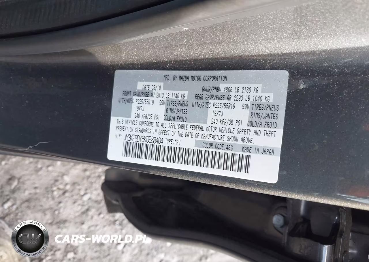 2019 Mazda Cx-5 Grand Touring Reserve VIN:JM3KFBDY6K0588404 - 9