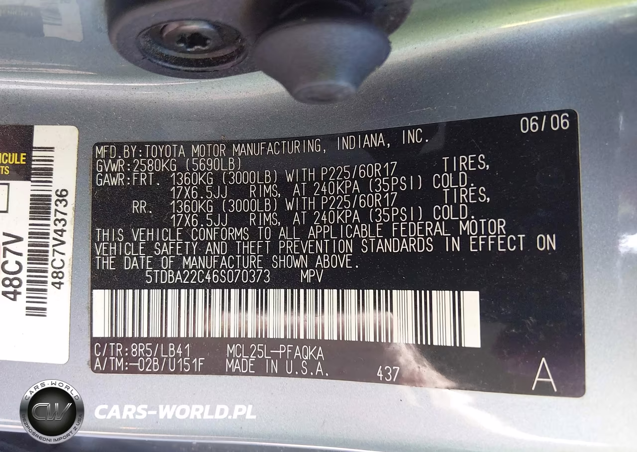 2006 Toyota Sienna Xle Limited VIN:5TDBA22C46S070373 - 9