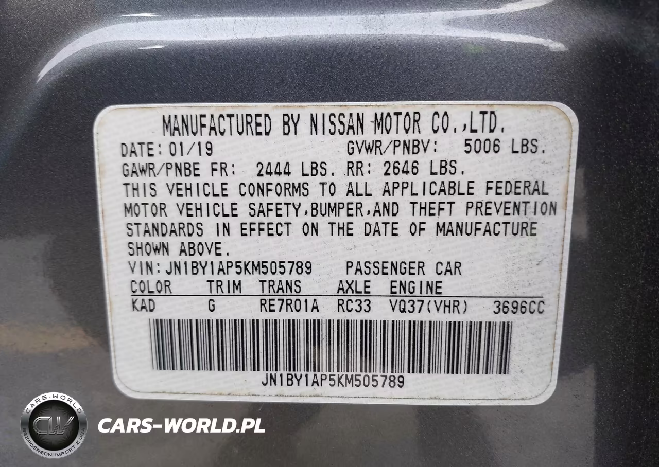 2019 Infiniti Q70 3.7 Luxe VIN:JN1BY1AP5KM505789 - 9