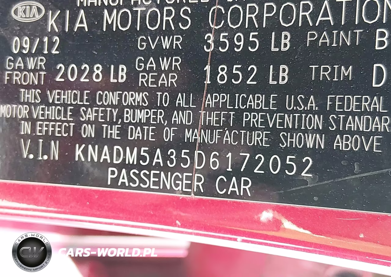 2013 Kia Rio Lx VIN:KNADM5A35D6172052 - 9