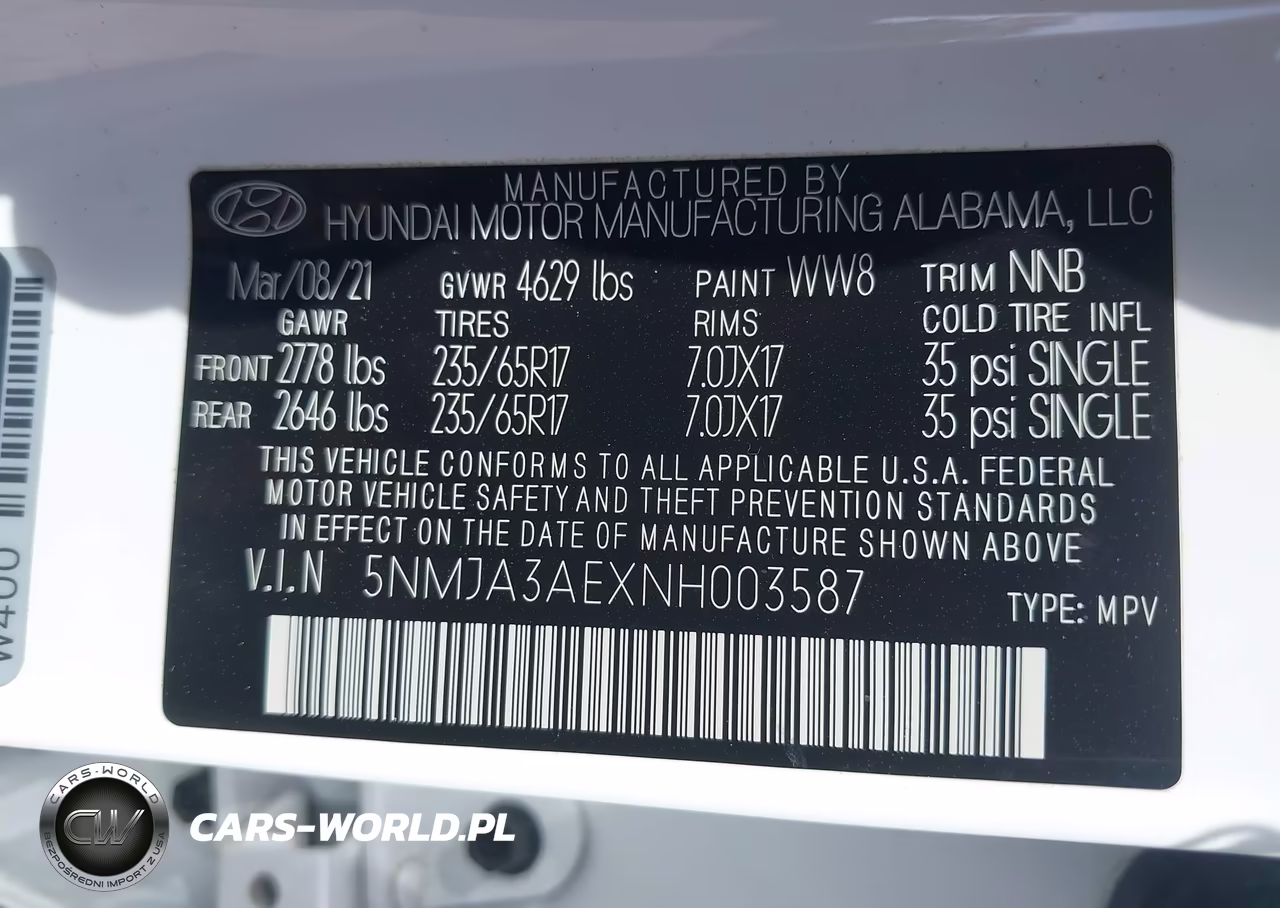 2022 Hyundai Tucson Se VIN:5NMJA3AEXNH003587 - 9