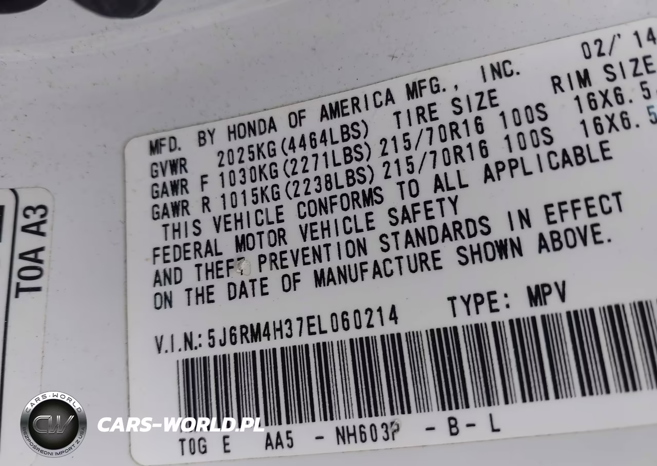 2014 Honda Cr-V Lx VIN:5J6RM4H37EL060214 - 9