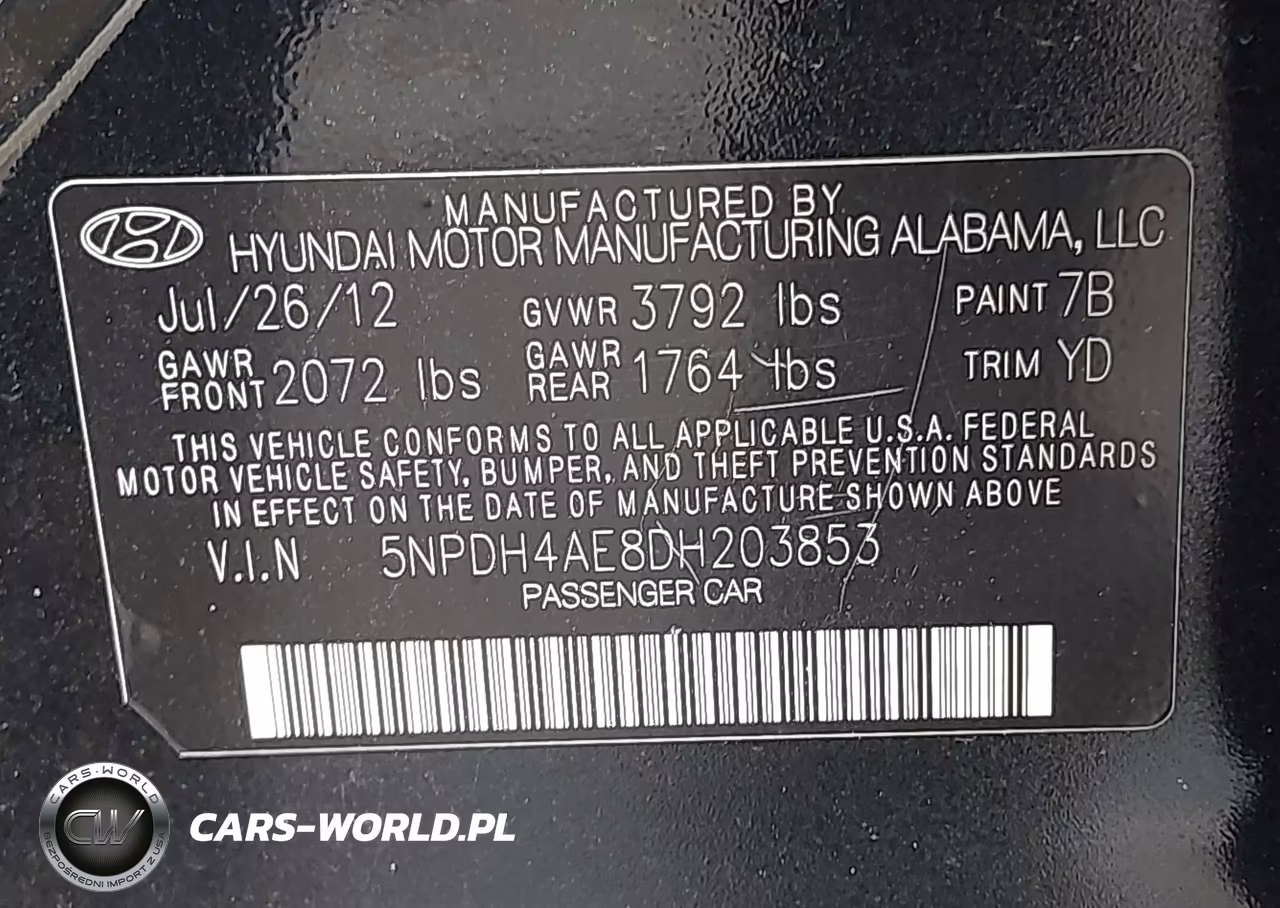 2013 Hyundai Elantra Gls VIN:5NPDH4AE8DH203853 - 9