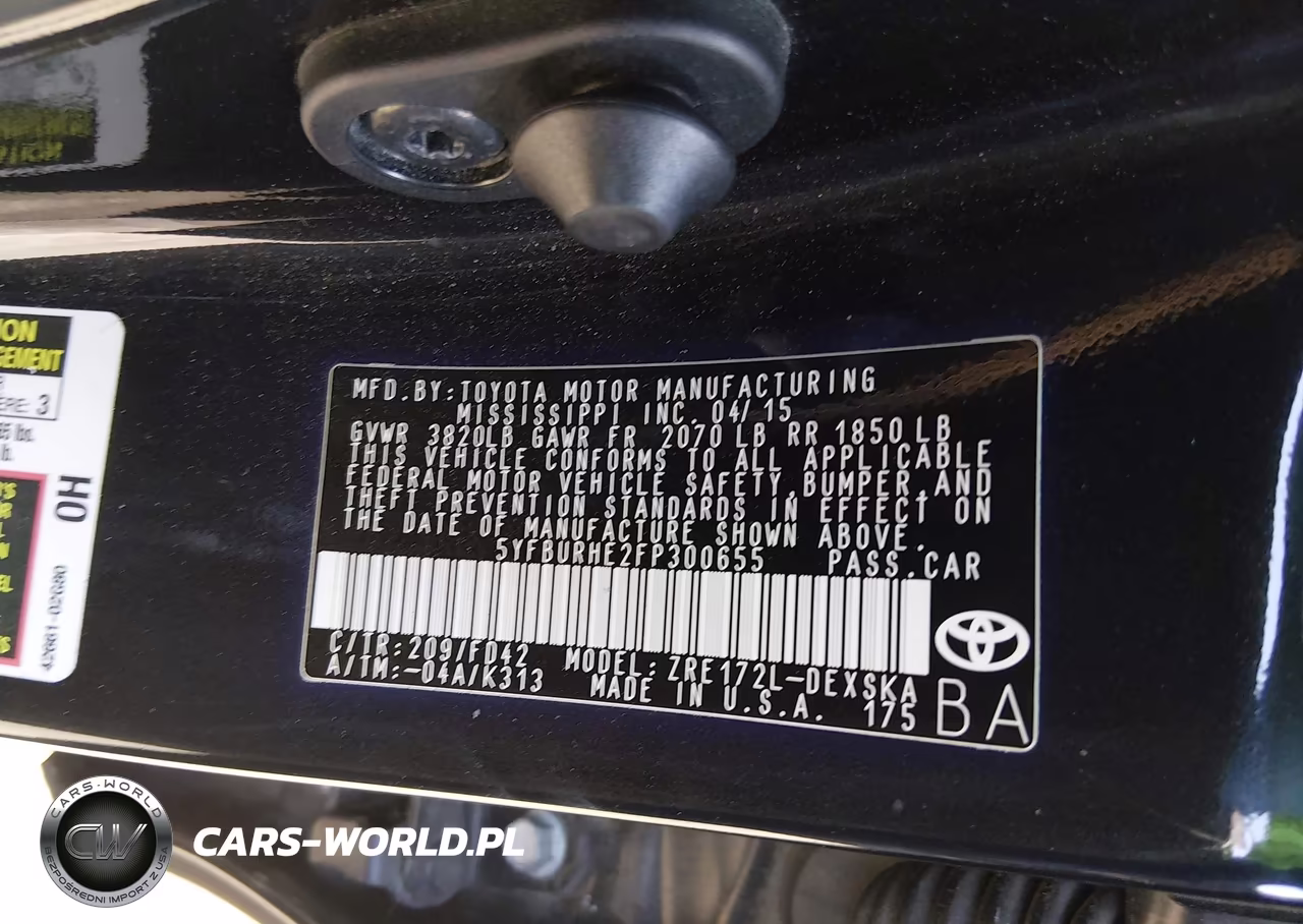 2015 Toyota Corolla S Plus VIN:5YFBURHE2FP300655 - 9