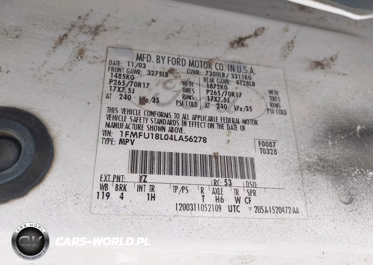2004 Ford Expedition Eddie Bauer VIN:1FMFU18L04LA56278 - 9