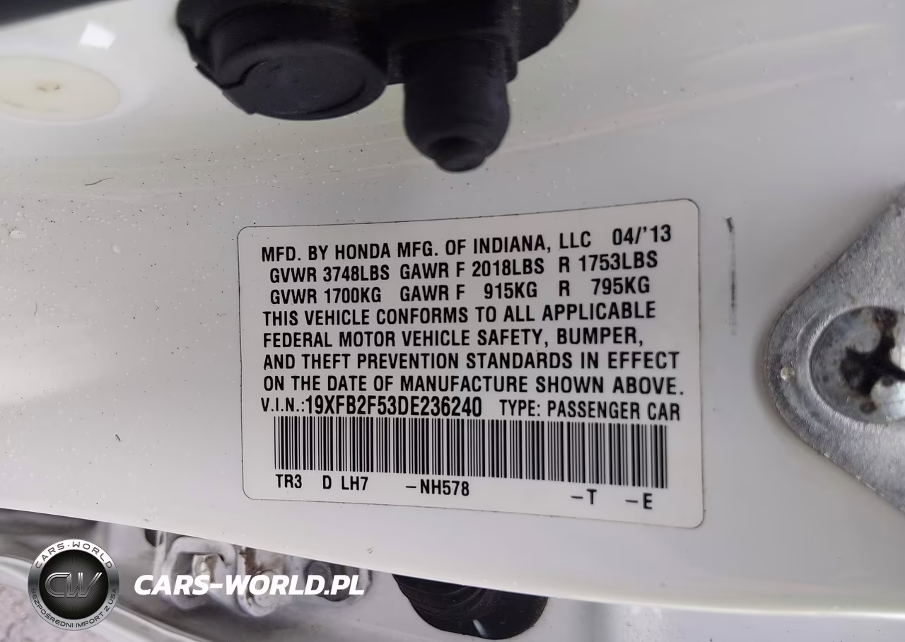 2013 Honda Civic Lx VIN:19XFB2F53DE236240 - 9