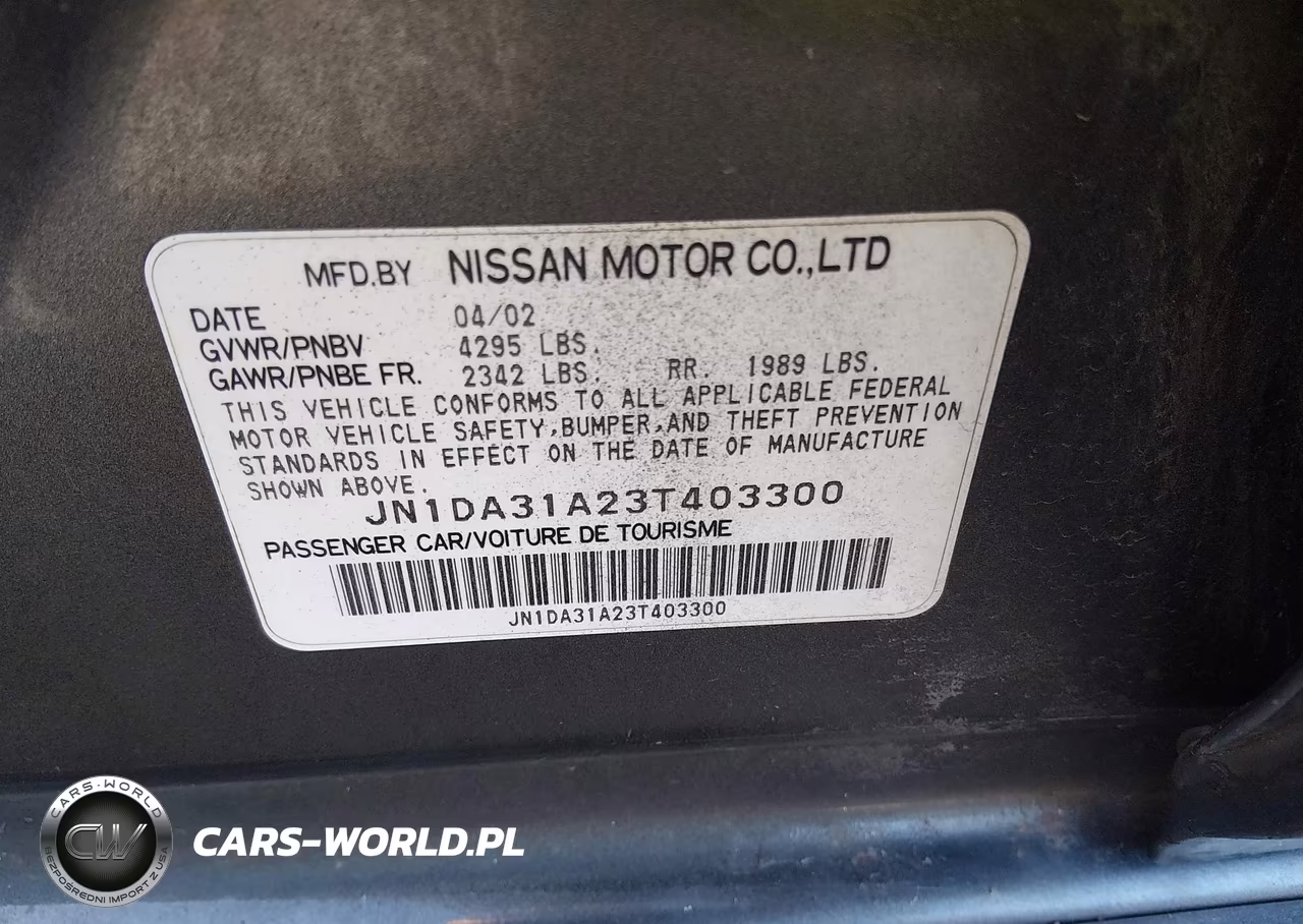 2003 Nissan Maxima Se VIN:JN1DA31A23T403300 - 9