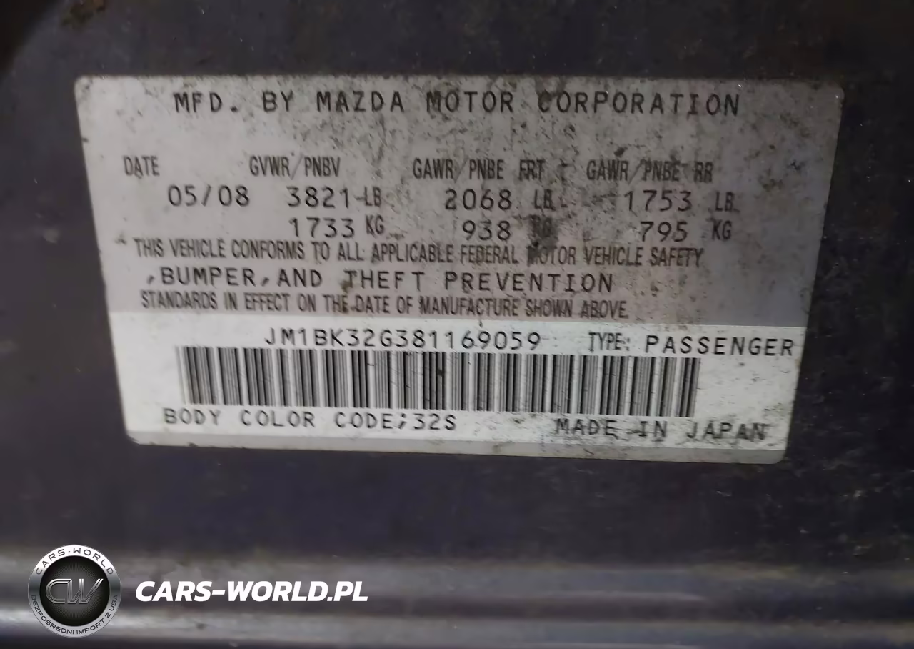 2008 Mazda Mazda3 I Touring Value VIN:JM1BK32G381169059 - 9