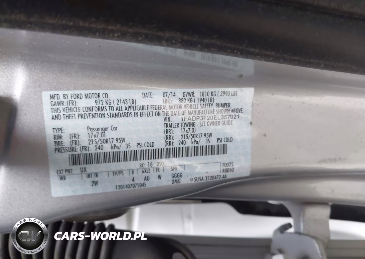 2014 Ford Focus Se VIN:1FADP3F20EL357021 - 9