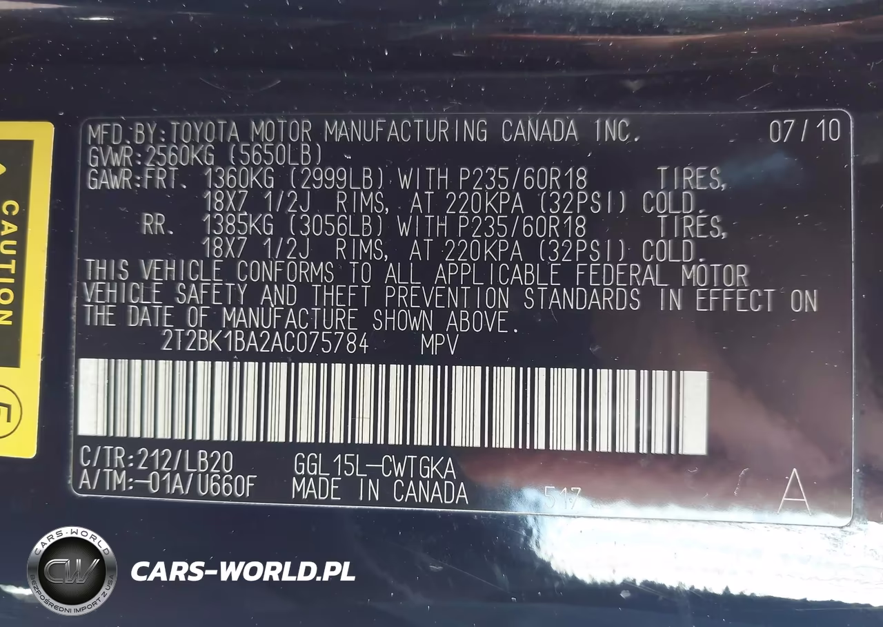 2010 Lexus Rx 350 VIN:2T2BK1BA2AC075784 - 9