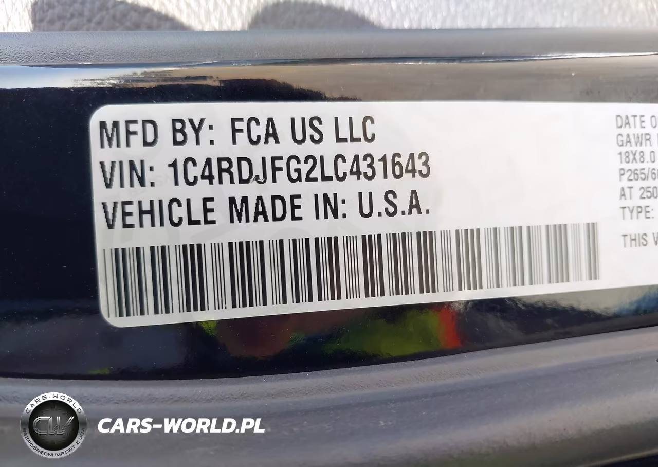2020 Dodge Durango Pursuit Awd VIN:1C4RDJFG2LC431643 - 9