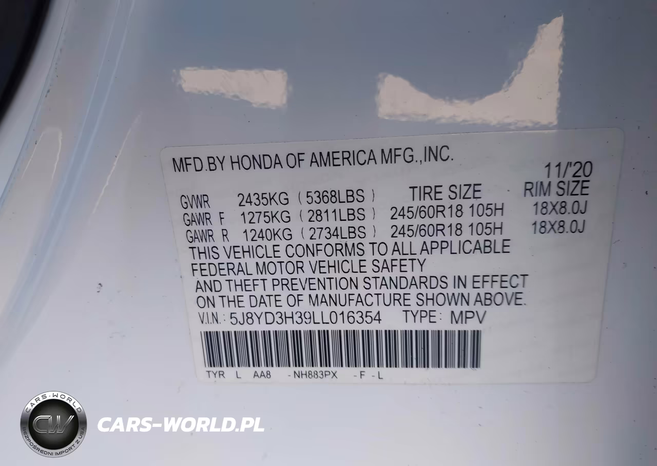 2020 Acura Mdx Standard VIN:5J8YD3H39LL016354 - 9