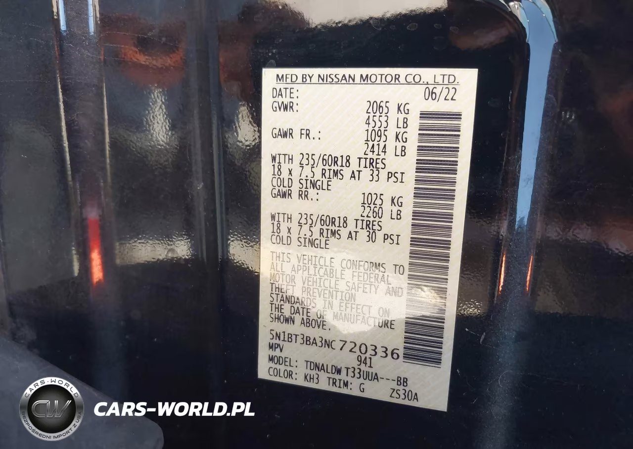 2022 Nissan Rogue Sv Fwd VIN:5N1BT3BA3NC720336 - 9