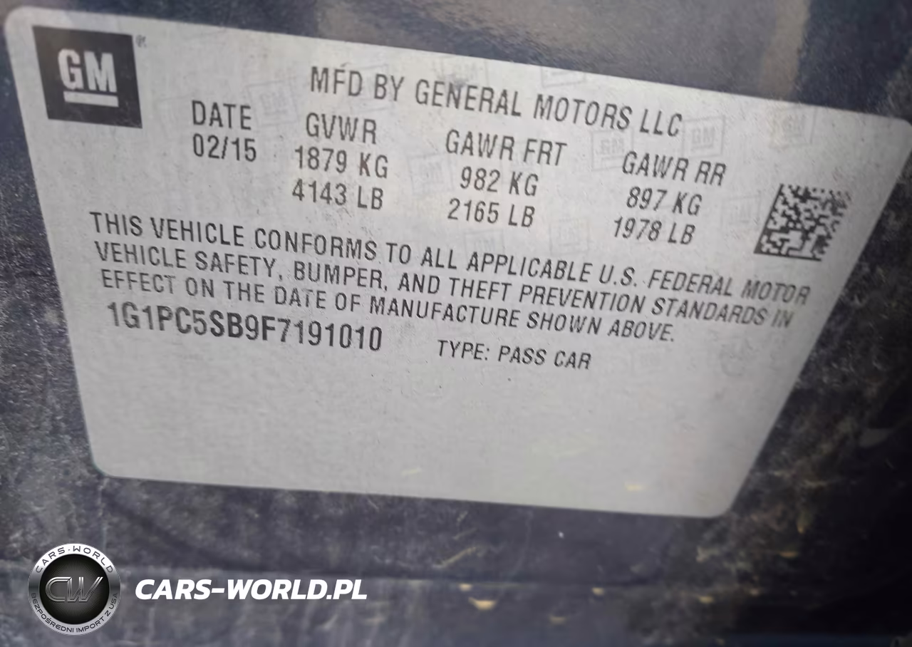 2015 Chevrolet Cruze 1Lt Auto VIN:1G1PC5SB9F7191010 - 9