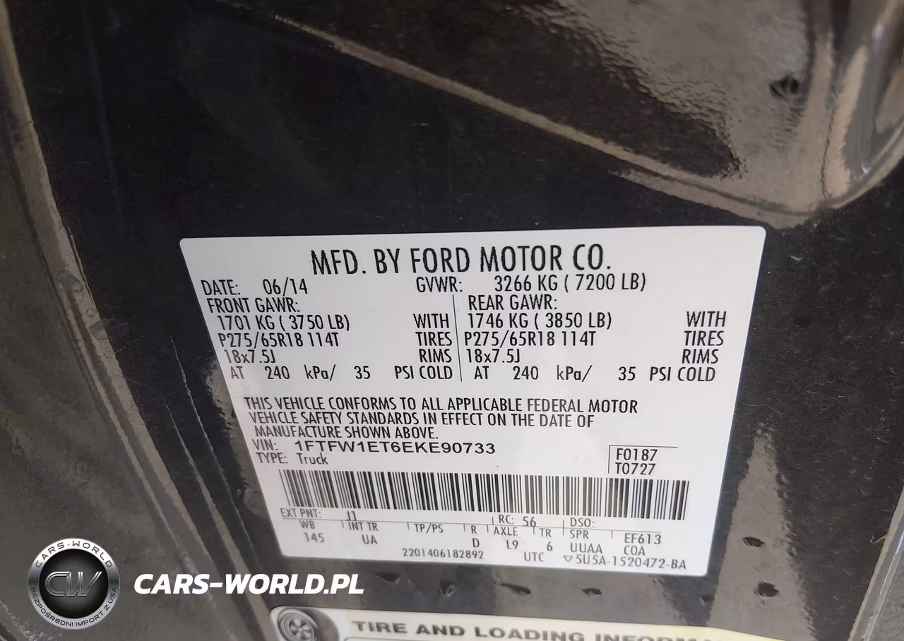 2014 Ford F-150 Xlt VIN:1FTFW1ET6EKE90733 - 9
