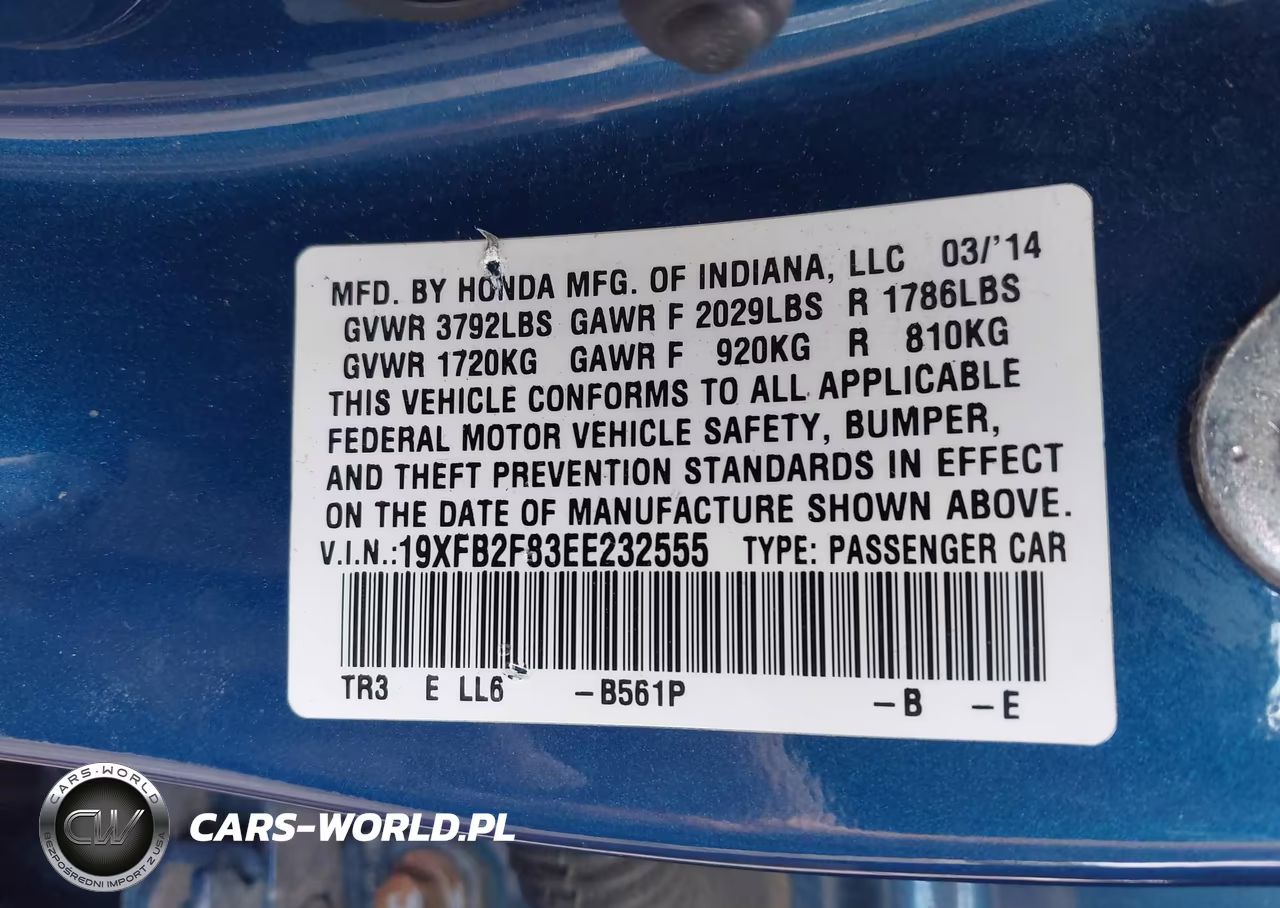 2014 Honda Civic Ex VIN:19XFB2F83EE232555 - 9