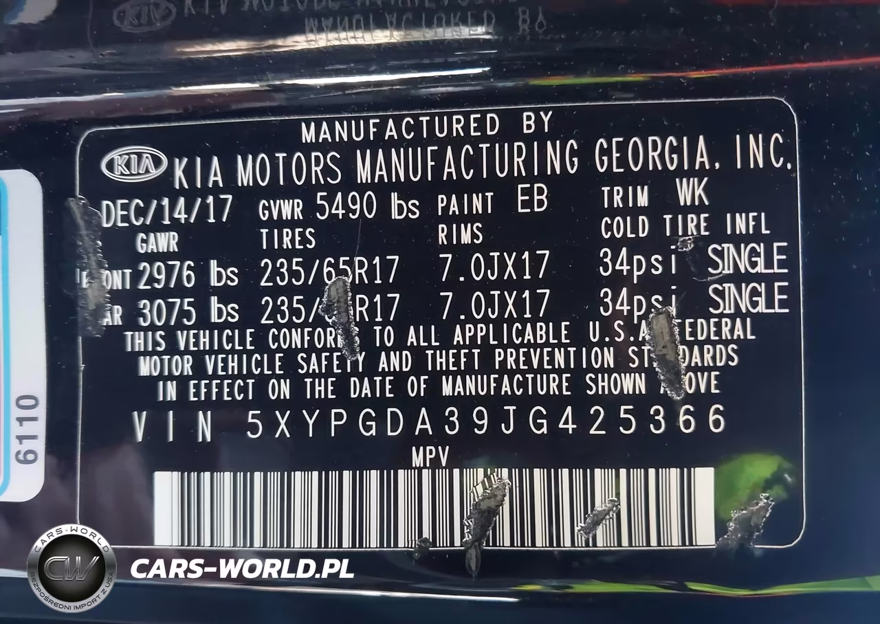 2018 Kia Sorento 2.4L Lx VIN:5XYPGDA39JG425366 - 9