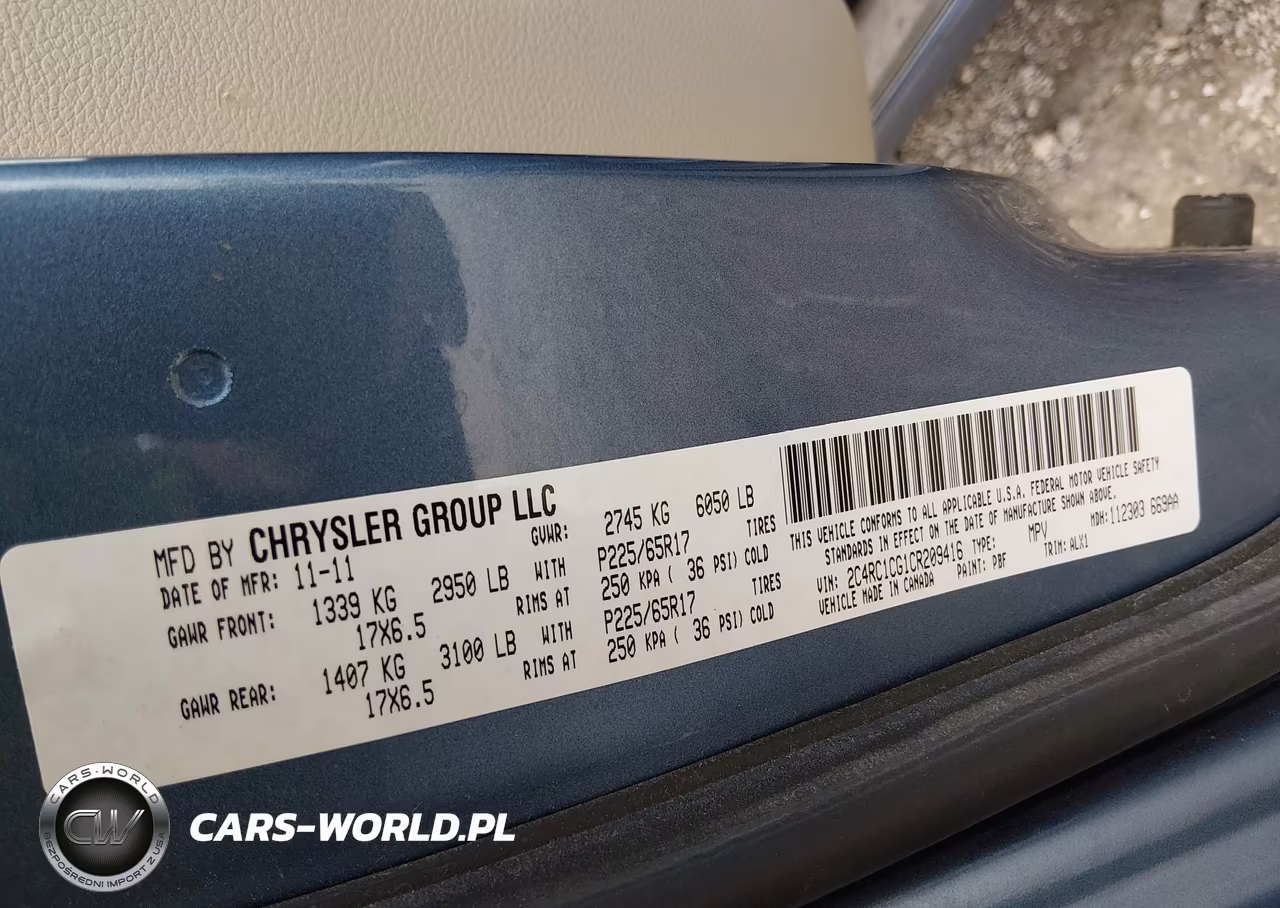 2012 Chrysler Town & Country Touring-L VIN:2C4RC1CG1CR209416 - 9
