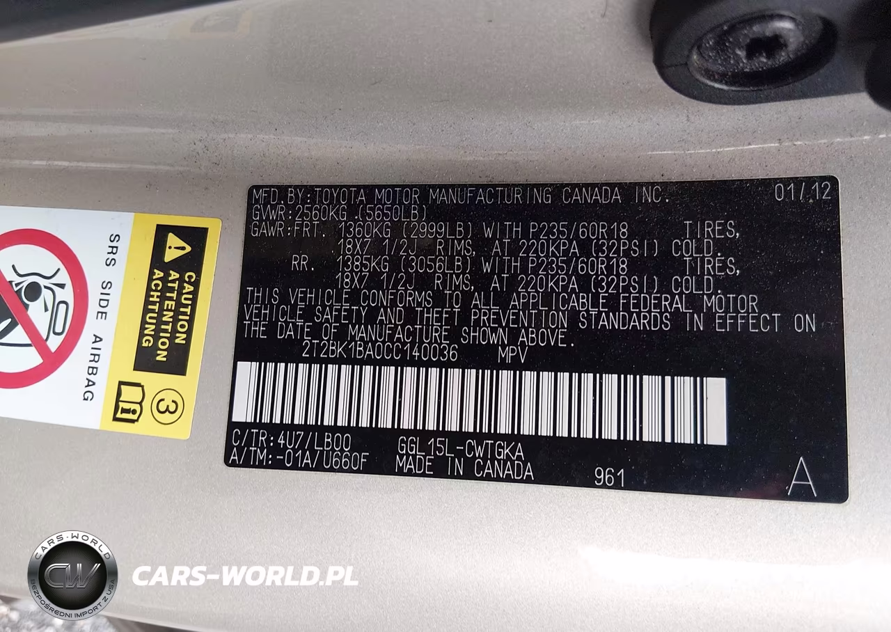 2012 Lexus Rx 350 VIN:2T2BK1BA0CC140036 - 9