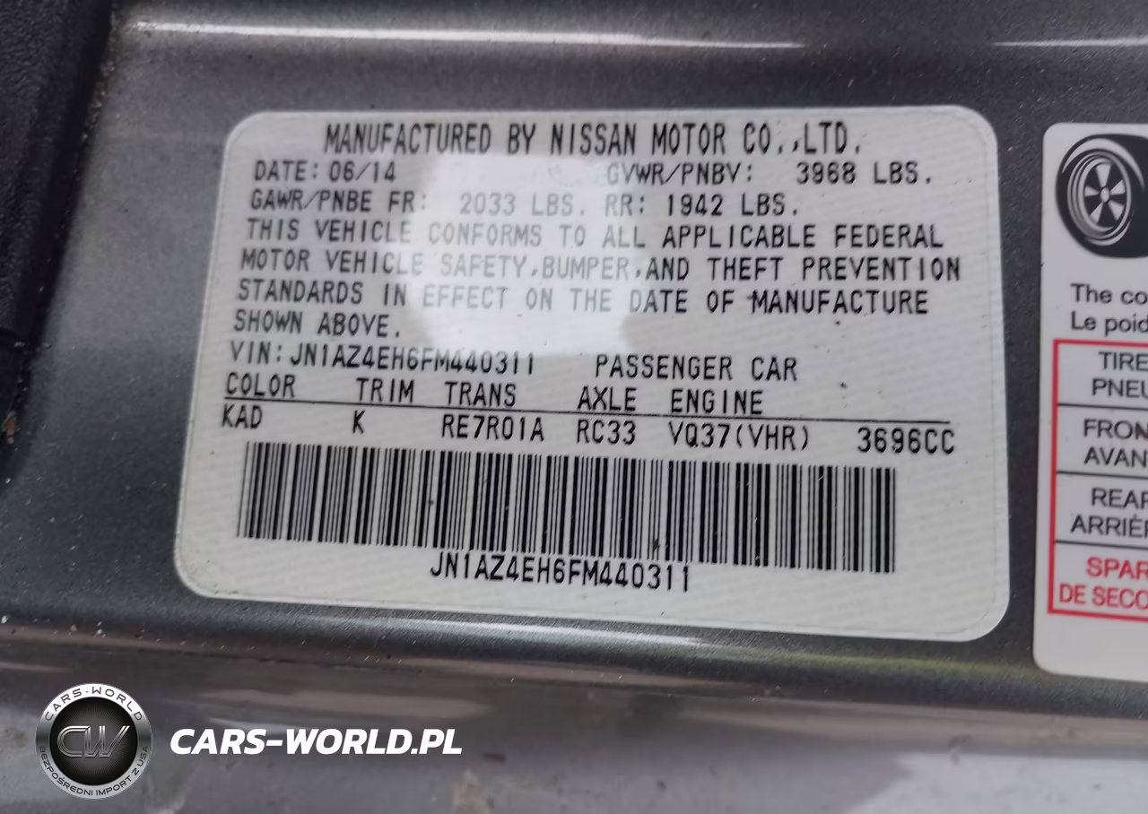 2015 Nissan 370Z Nismo-Nismo Tech-Sport-Sport Tech-Touring VIN:JN1AZ4EH6FM440311 - 9