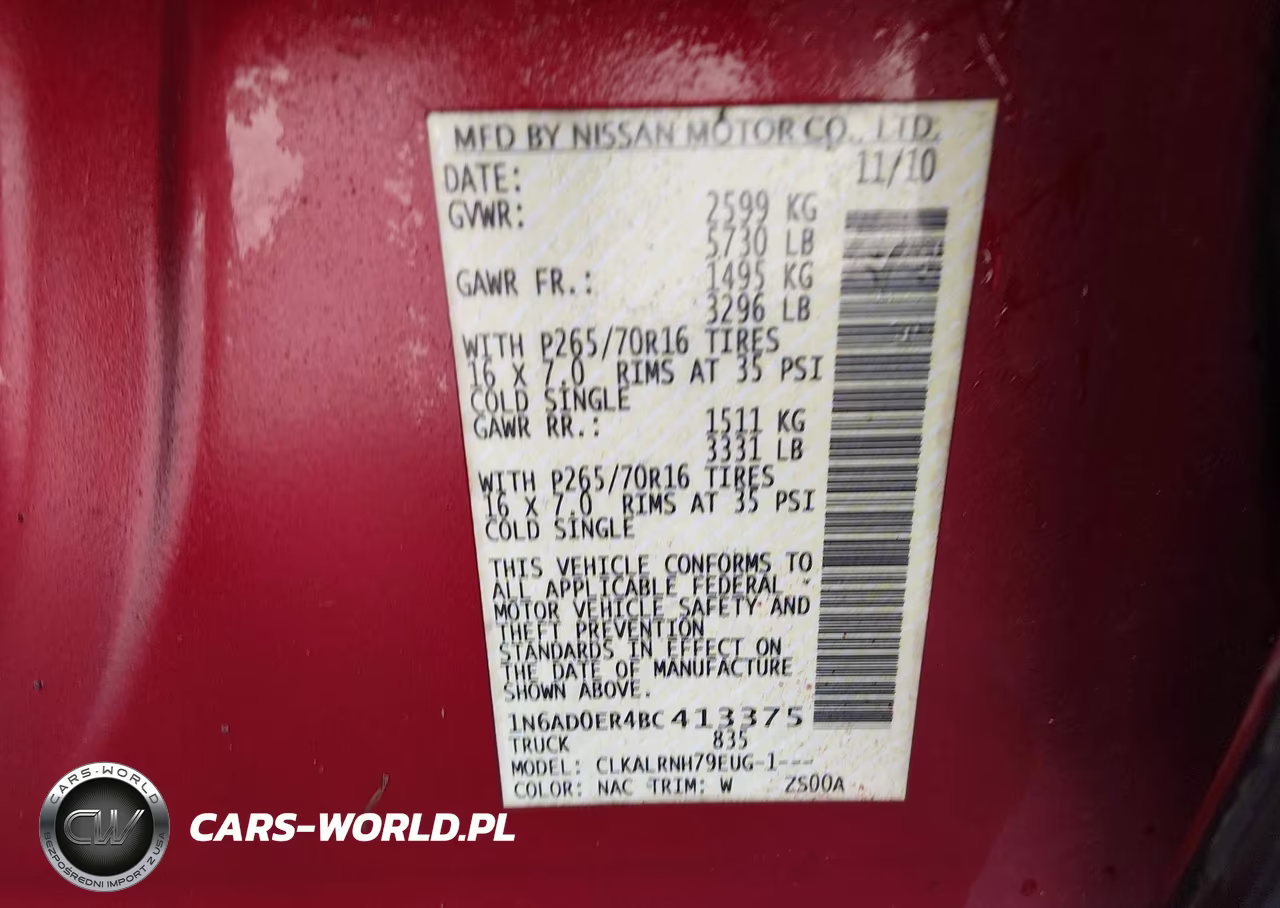 2011 Nissan Frontier S VIN:1N6AD0ER4BC413375 - 9