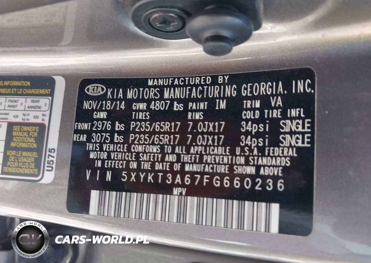 2015 Kia Sorento Lx VIN:5XYKT3A67FG660236 - 9