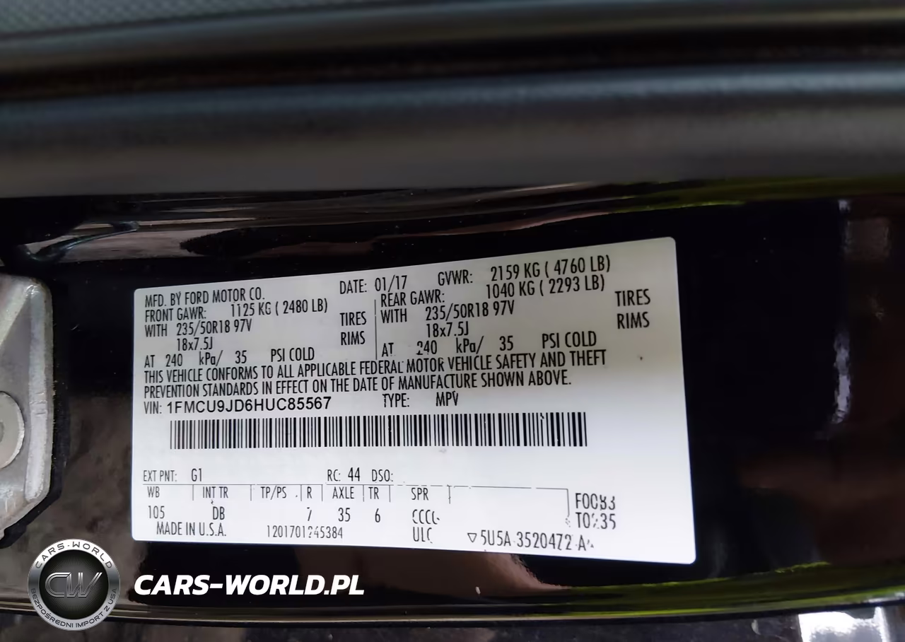 2017 Ford Escape Titanium VIN:1FMCU9JD6HUC85567 - 9