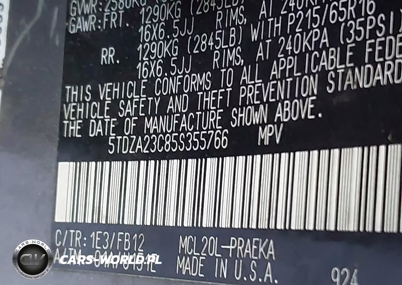 2005 Toyota Sienna Le VIN:5TDZA23C85S355766 - 9