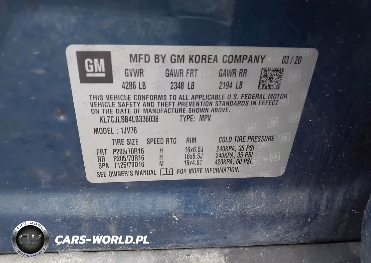 2020 Chevrolet Trax Fwd Lt VIN:KL7CJLSB4LB336038 - 9