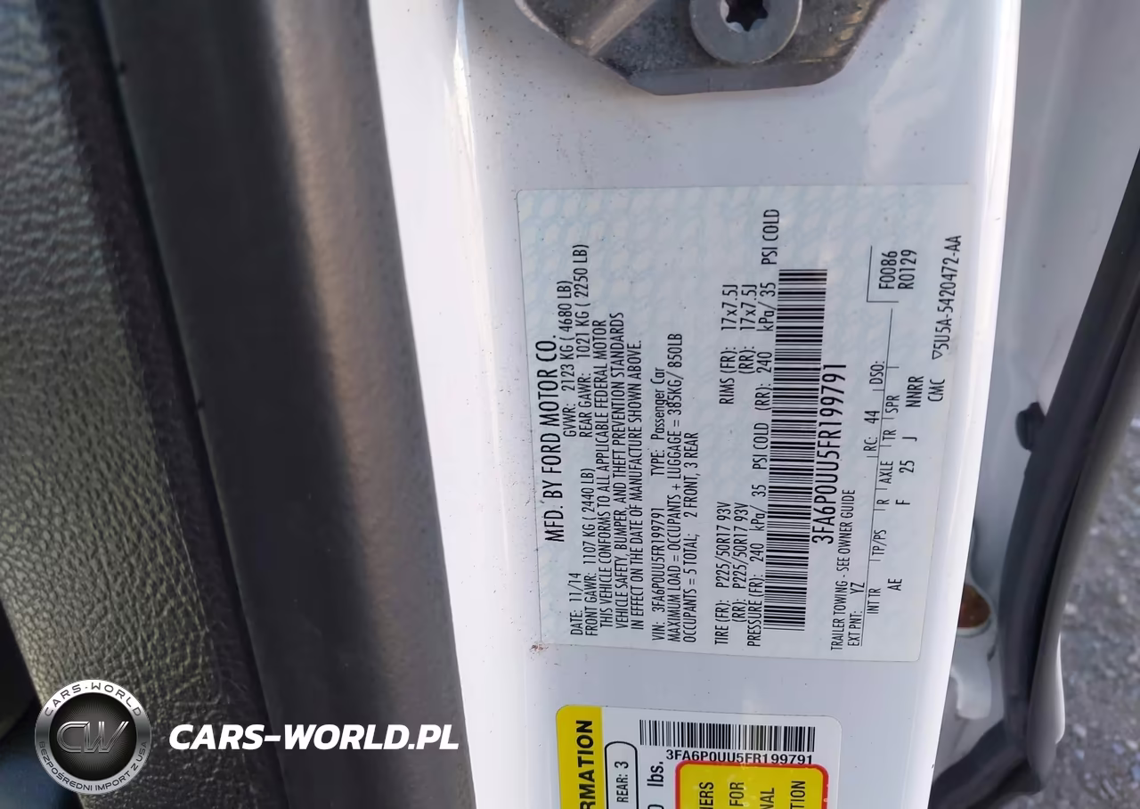 2015 Ford Fusion Hybrid S VIN:3FA6P0UU5FR199791 - 9