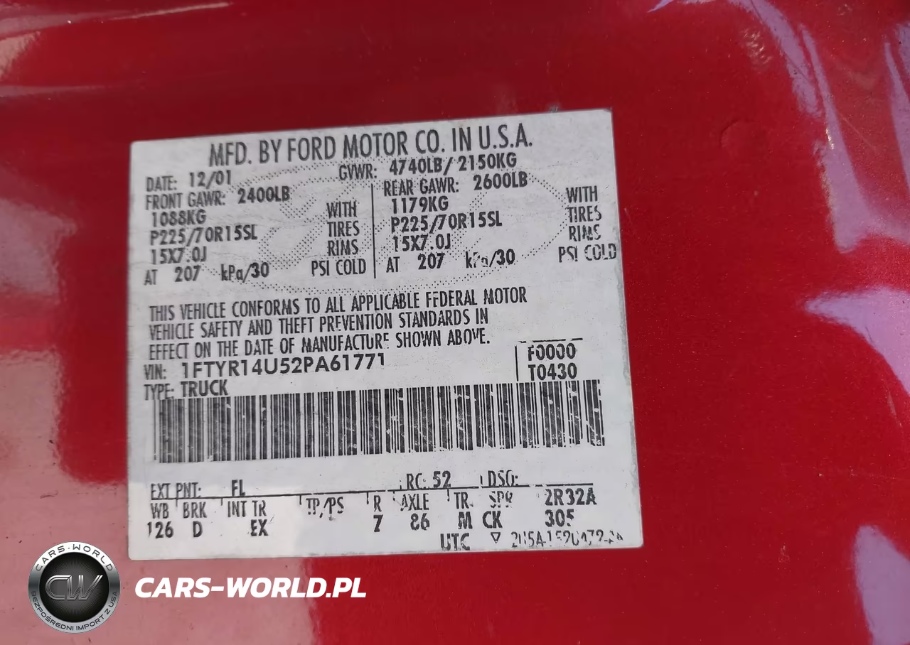 2002 Ford Ranger Edge-Tremor-Xl-Xlt VIN:1FTYR14U52PA61771 - 9