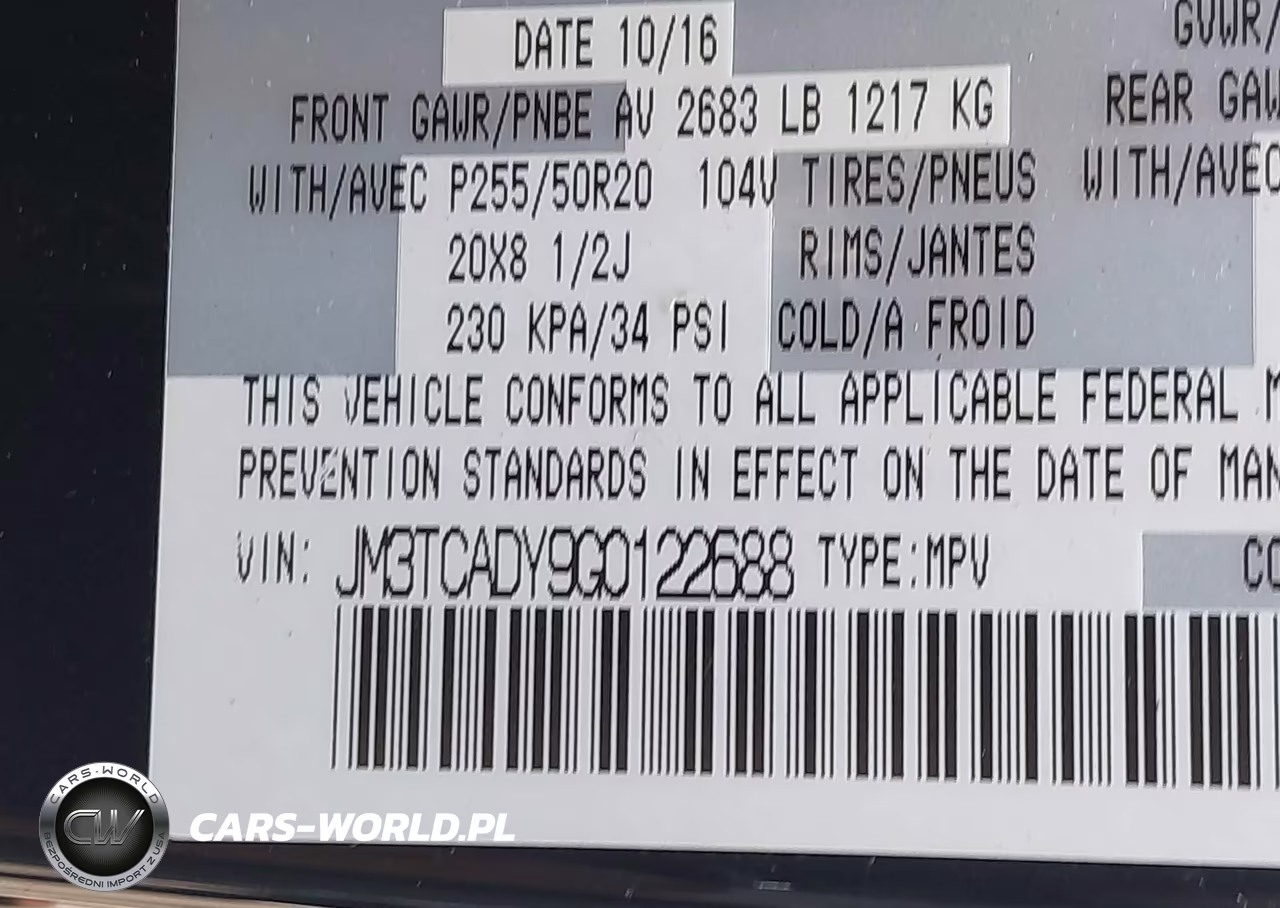 2016 Mazda Cx-9 Grand Touring VIN:JM3TCADY9G0122688 - 9