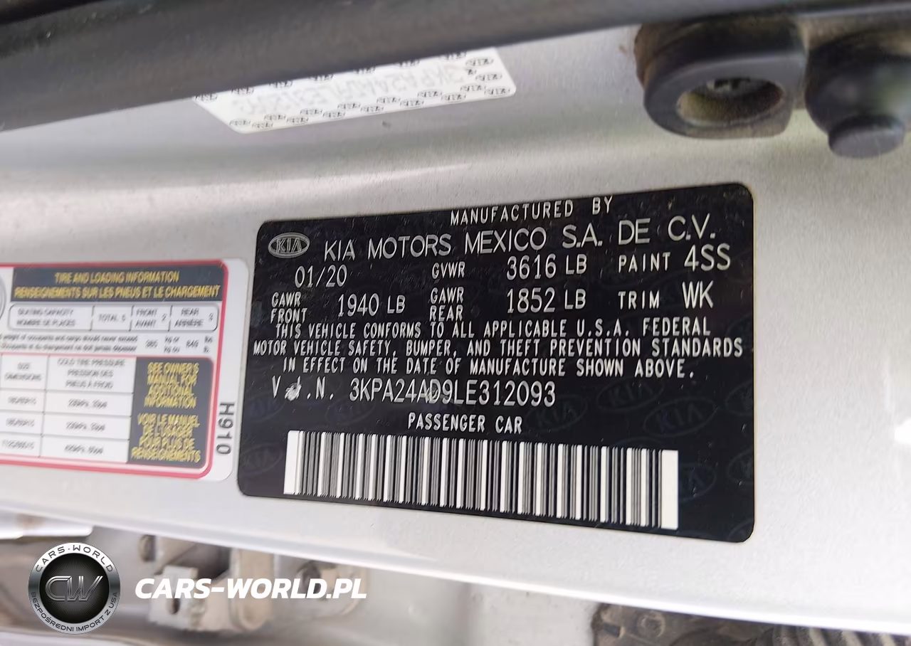 2020 Kia Rio Lx VIN:3KPA24AD9LE312093 - 9
