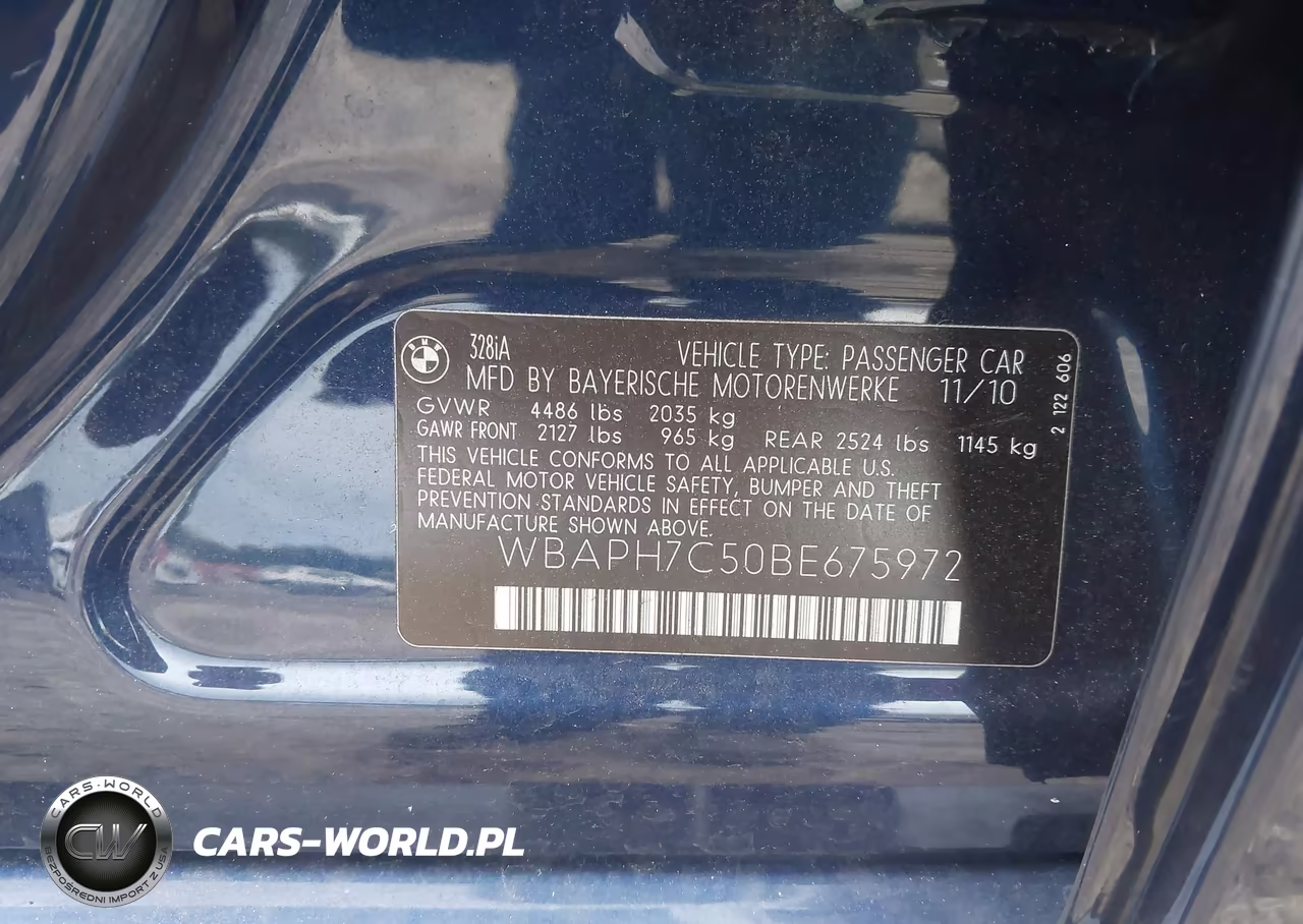 2011 BMW 328I VIN:WBAPH7C50BE675972 - 9