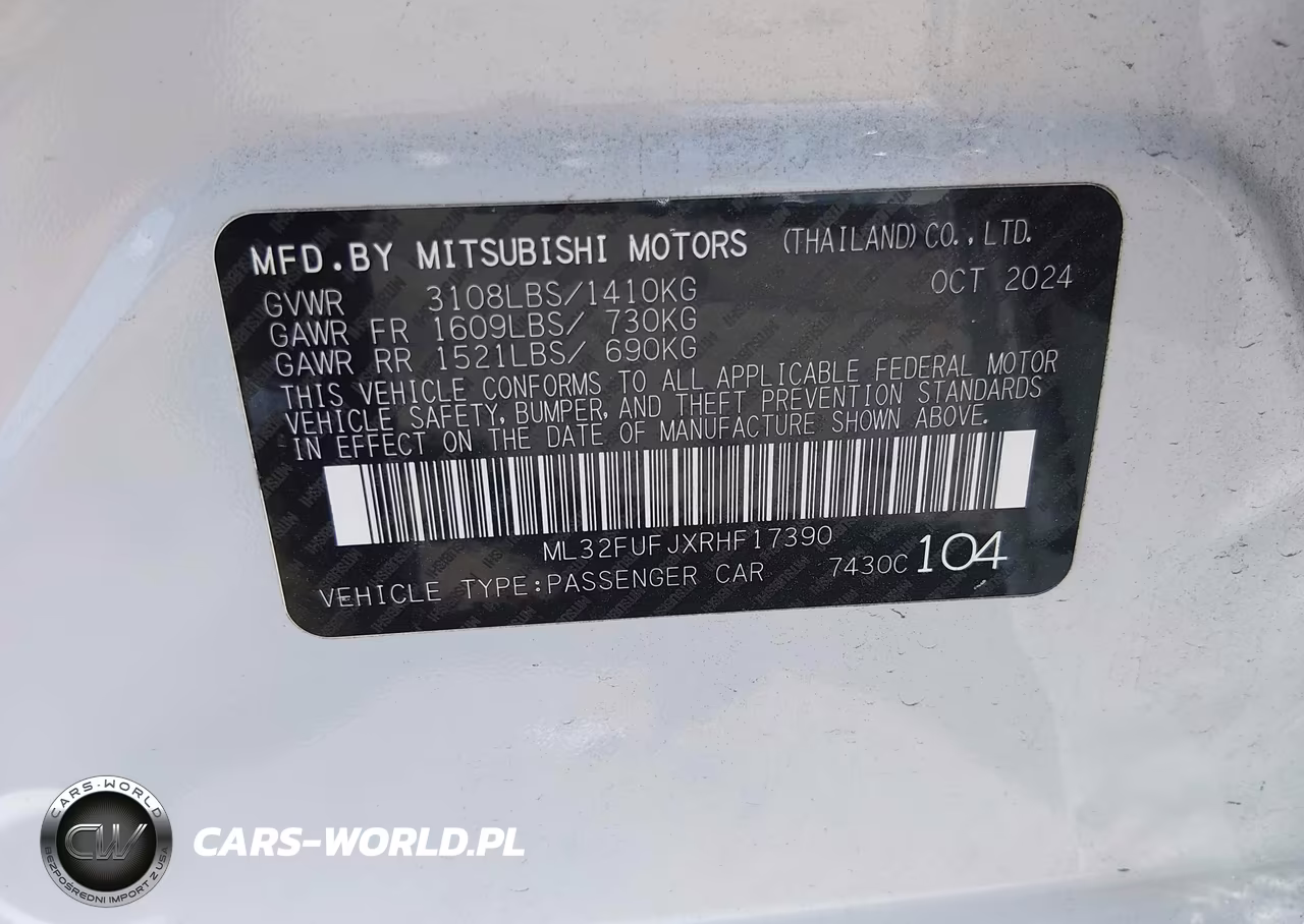 2024 Mitsubishi Mirage G4 Black Edition-Es-Le VIN:ML32FUFJXRHF17390 - 9