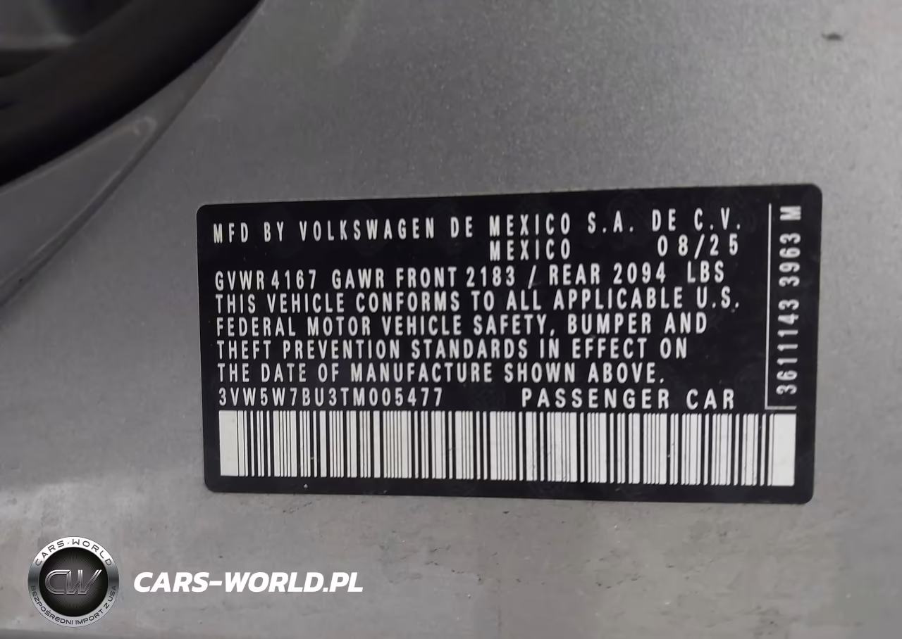 2026 Volkswagen Jetta S VIN:3VW5W7BU3TM005477 - 9