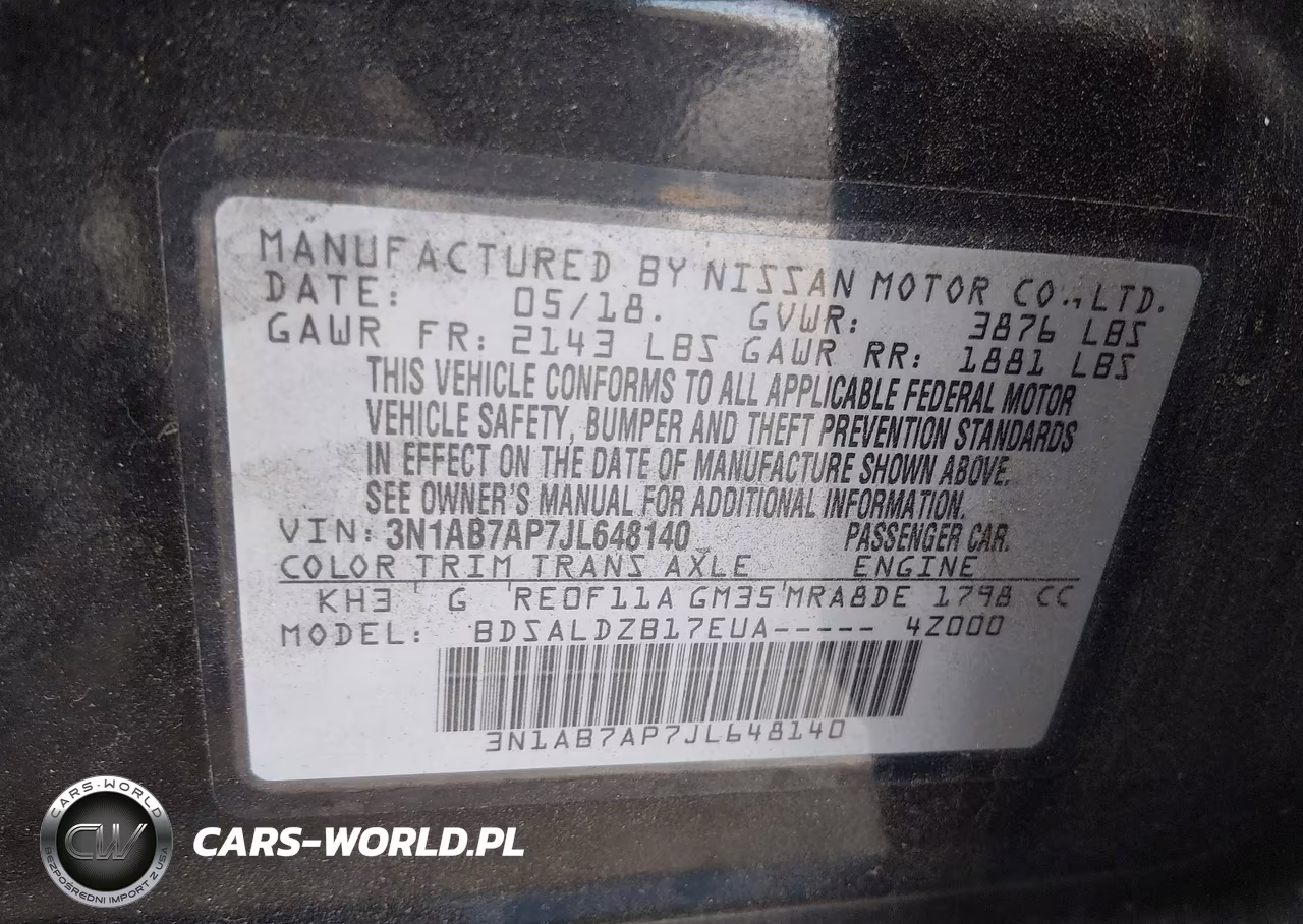 2018 Nissan Sentra Sv VIN:3N1AB7AP7JL648140 - 9