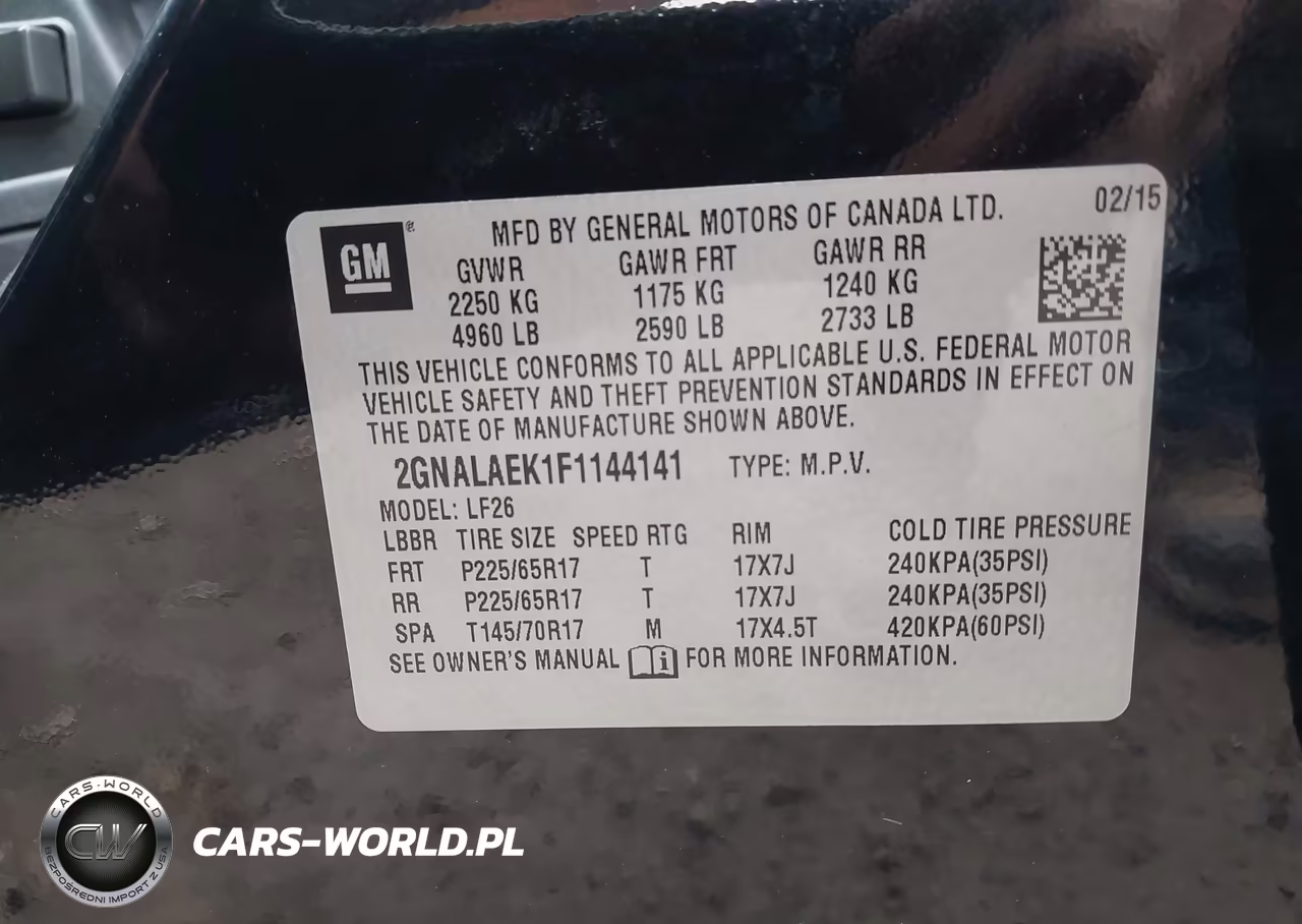 2015 Chevrolet Equinox Ls VIN:2GNALAEK1F1144141 - 9