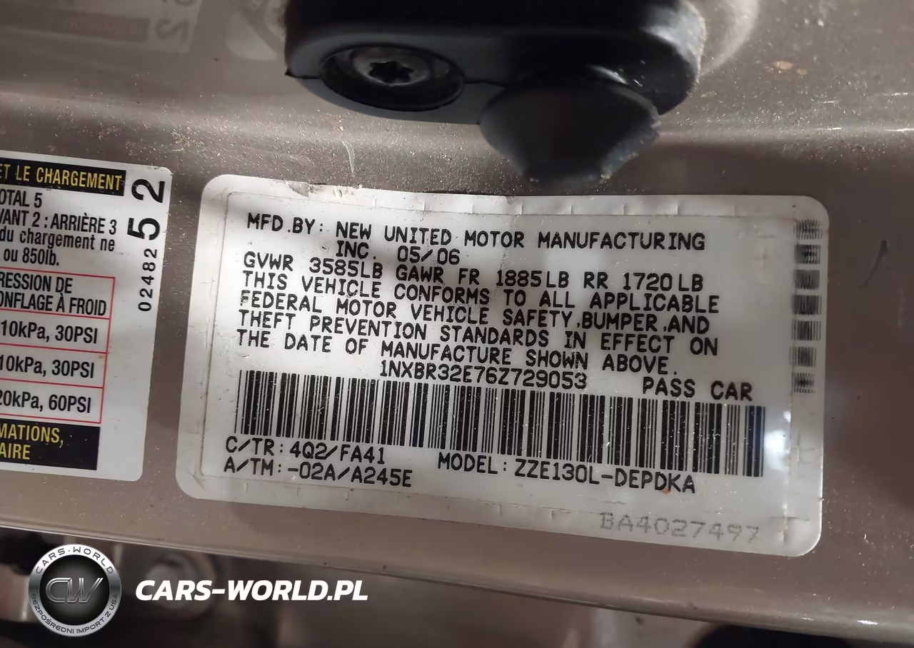 2006 Toyota Corolla Ce VIN:1NXBR32E76Z729053 - 9